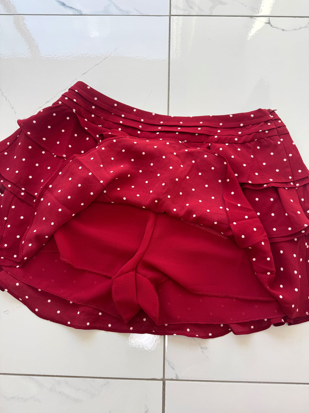 FALDA POLKADOT BURGUNDY