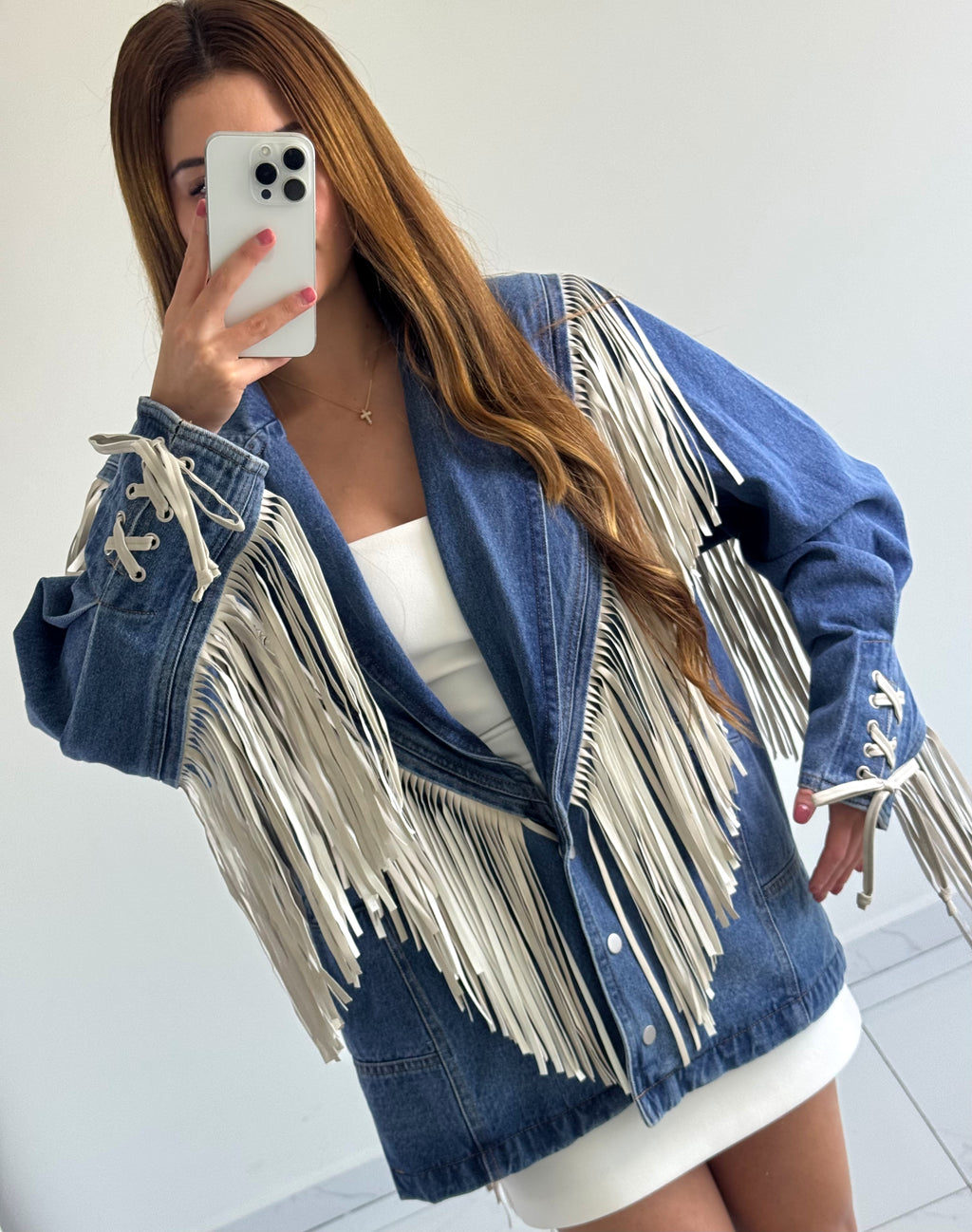 DENIM JACKET CON FLECOS