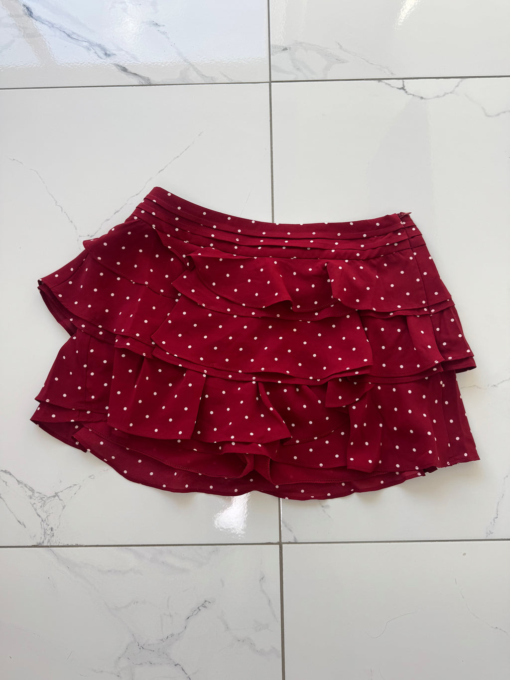 FALDA POLKADOT BURGUNDY
