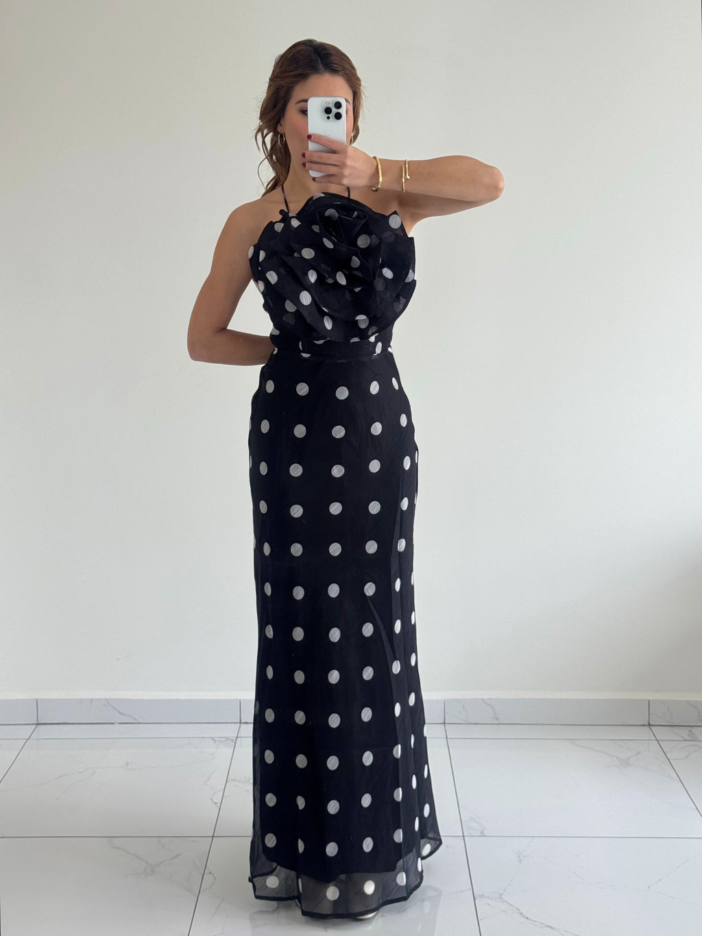 VESTIDO FLOR CON LUNARES