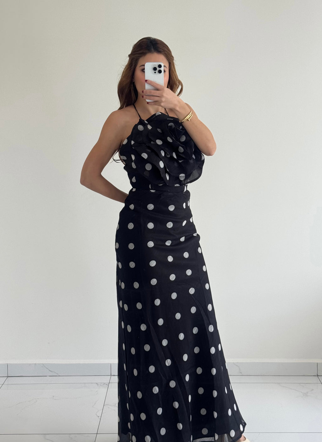 VESTIDO FLOR CON LUNARES