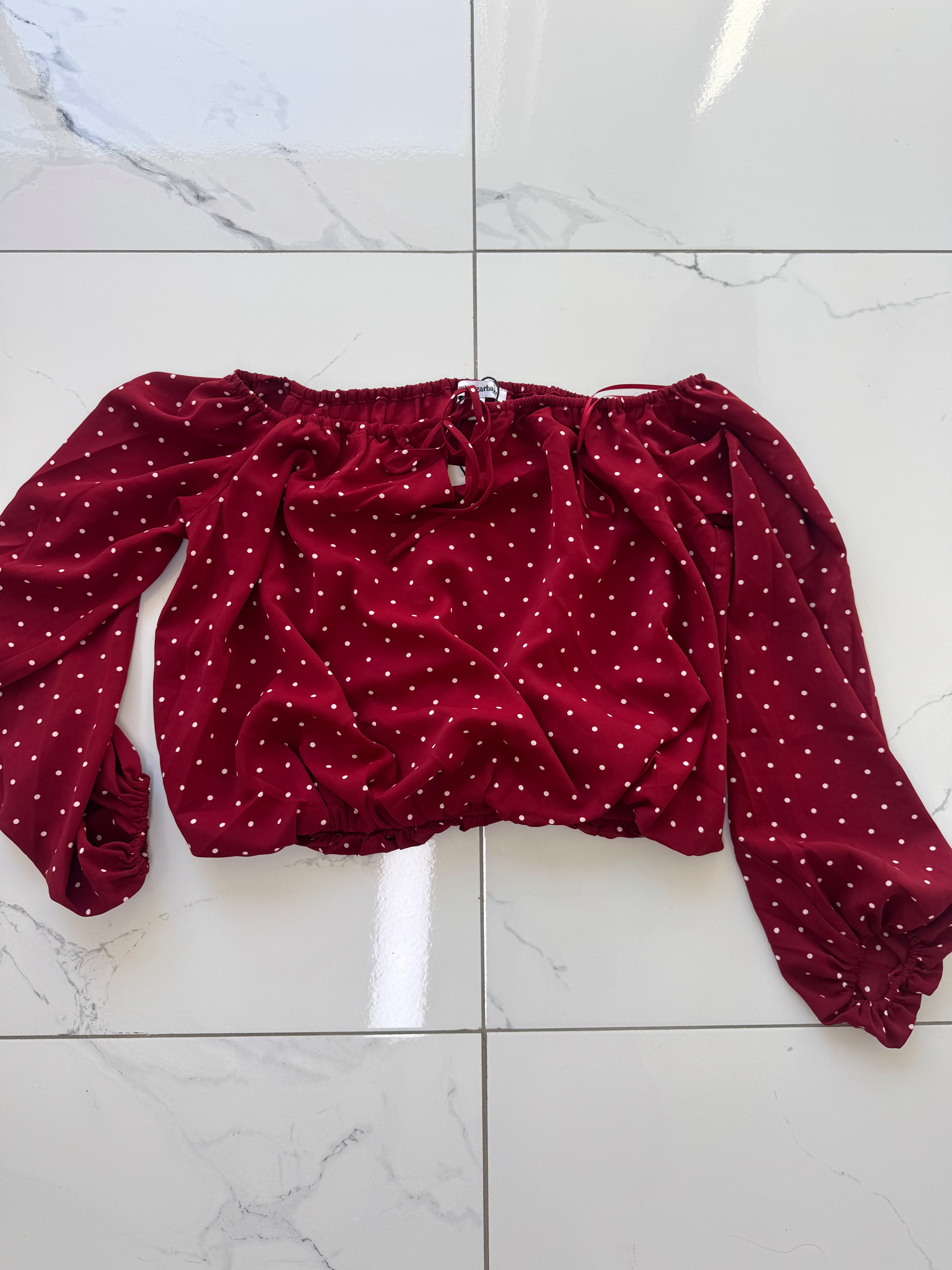 BLUSA POLKADOT BURGUNDY